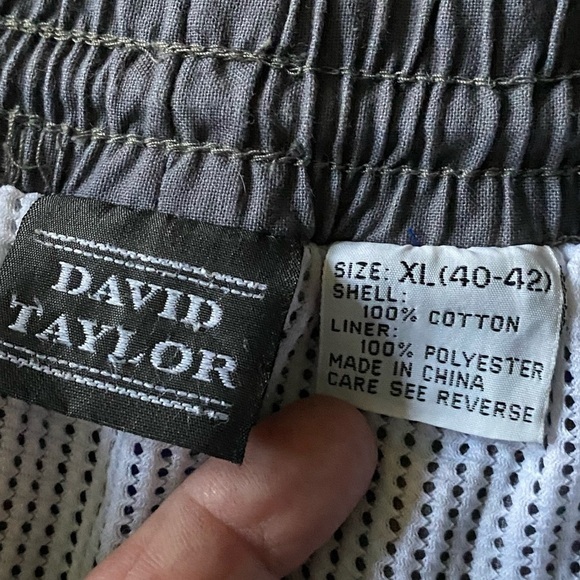 David Taylor Swim Trunks Mens Size XL 40-42 Blue White Has pockets - Picture 5 of 9